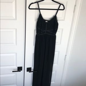 Black lace bodice long dress